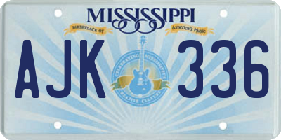 MS license plate AJK336