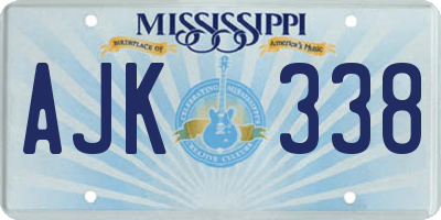 MS license plate AJK338