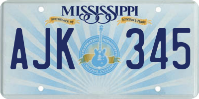 MS license plate AJK345