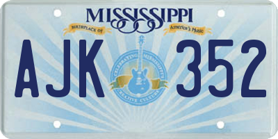 MS license plate AJK352