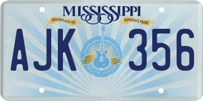 MS license plate AJK356