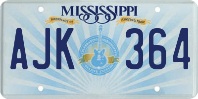 MS license plate AJK364