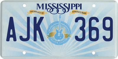 MS license plate AJK369