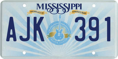 MS license plate AJK391