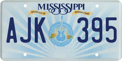 MS license plate AJK395