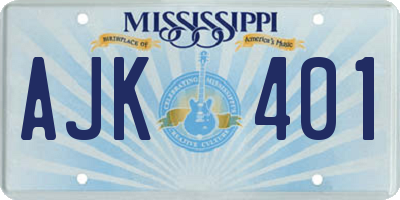 MS license plate AJK401