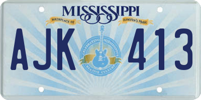 MS license plate AJK413