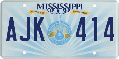 MS license plate AJK414