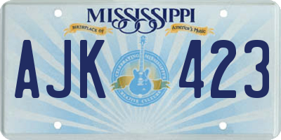MS license plate AJK423