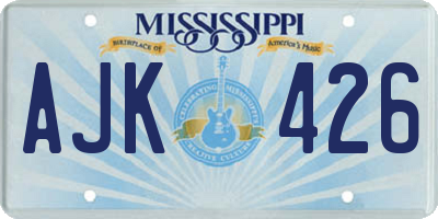 MS license plate AJK426