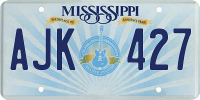 MS license plate AJK427