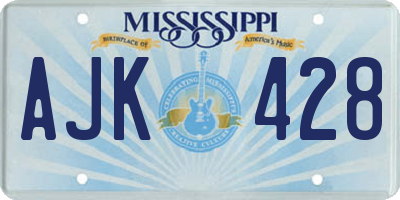 MS license plate AJK428