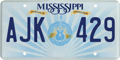 MS license plate AJK429