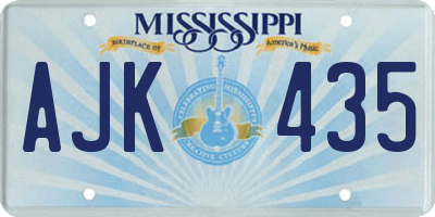 MS license plate AJK435