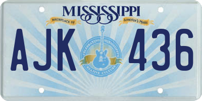 MS license plate AJK436