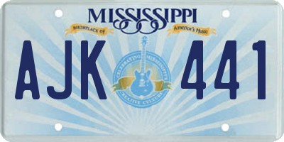 MS license plate AJK441
