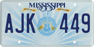 MS license plate AJK449