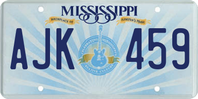 MS license plate AJK459
