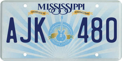 MS license plate AJK480