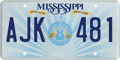 MS license plate AJK481