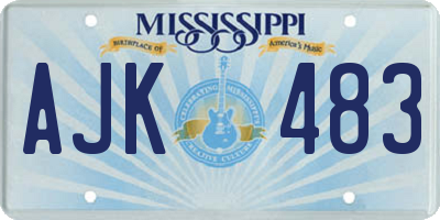 MS license plate AJK483