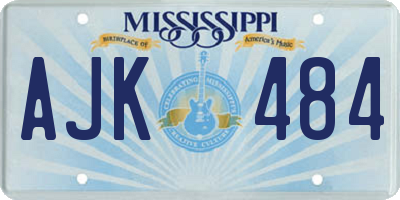 MS license plate AJK484
