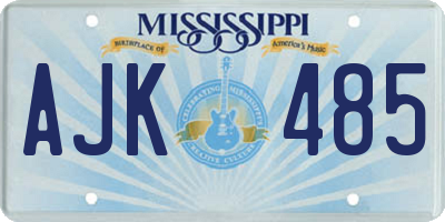 MS license plate AJK485