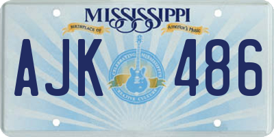 MS license plate AJK486