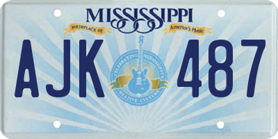 MS license plate AJK487
