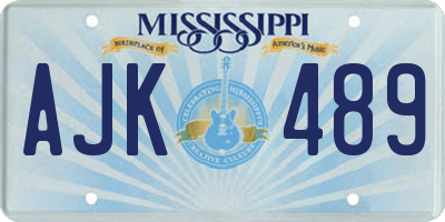 MS license plate AJK489