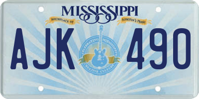 MS license plate AJK490