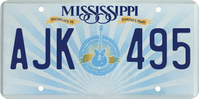 MS license plate AJK495
