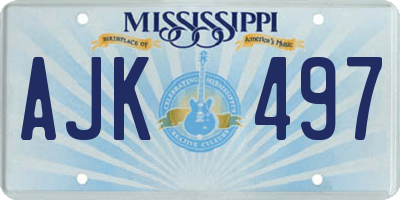 MS license plate AJK497