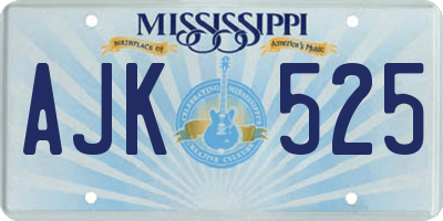 MS license plate AJK525
