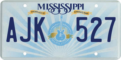 MS license plate AJK527