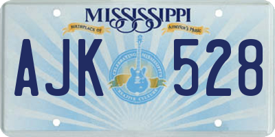 MS license plate AJK528