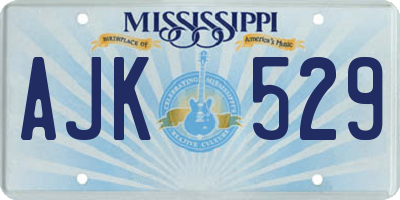 MS license plate AJK529