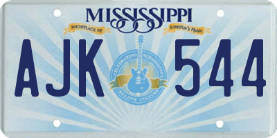 MS license plate AJK544