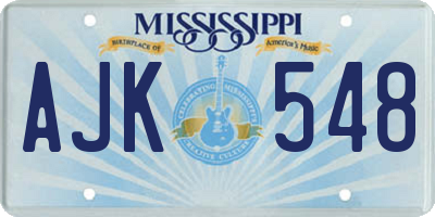 MS license plate AJK548