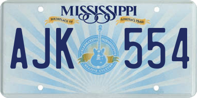 MS license plate AJK554