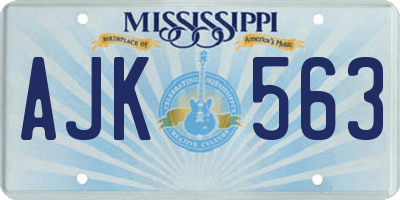 MS license plate AJK563