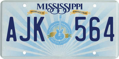 MS license plate AJK564