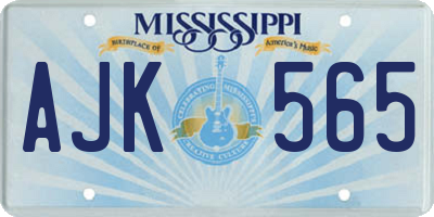 MS license plate AJK565