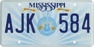 MS license plate AJK584