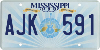 MS license plate AJK591