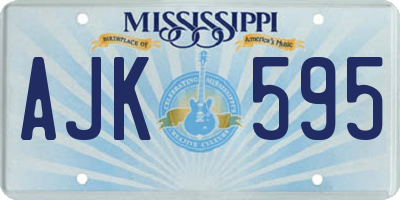 MS license plate AJK595