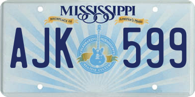 MS license plate AJK599