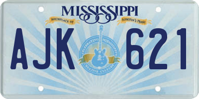 MS license plate AJK621