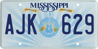MS license plate AJK629