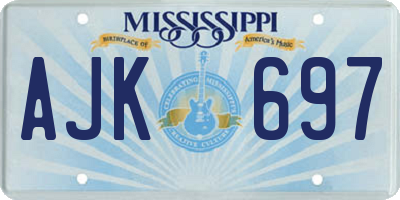 MS license plate AJK697